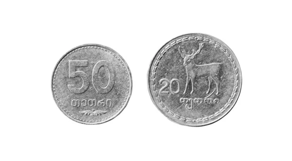 Georgiano Tetri Coins Money Closeup — Foto de Stock