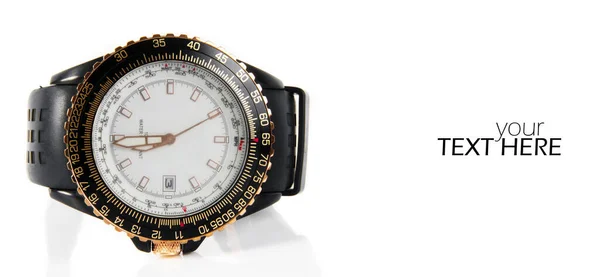 コピースペースと白の腕時計 — ストック写真