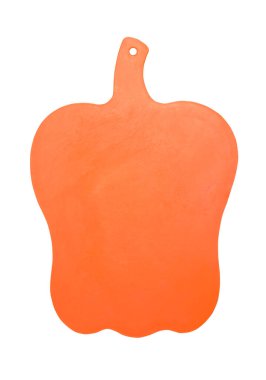 Beyaz üzerinde turuncu kesim tahtası