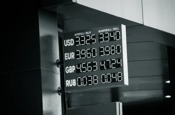 Closeup Banking Exchange Rates — Stock Photo, Image