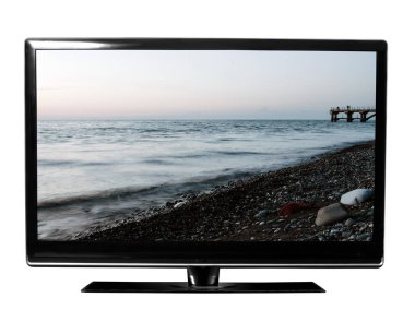 TV monitörü resme yakın çekim