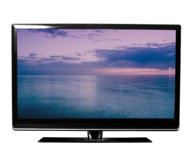 TV monitörü resme yakın çekim