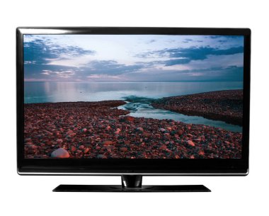 TV monitörü resme yakın çekim