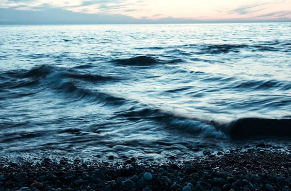 Στάση Νερού Μακράς Έκθεσης Στη Θάλασσα — Φωτογραφία Αρχείου