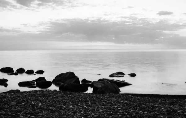 Lange Blootstelling Water Close Zee — Stockfoto