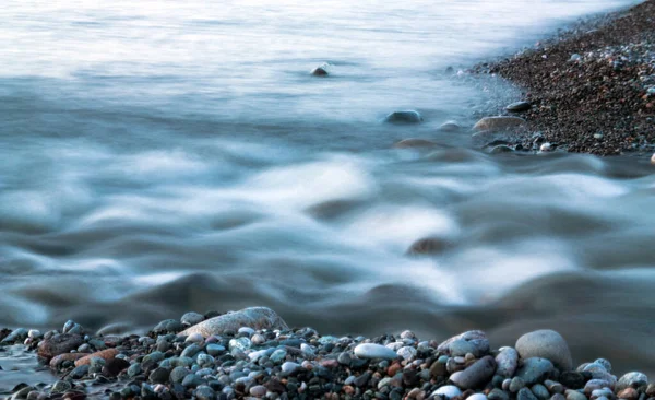 Eau Longue Exposition Gros Plan Dans Mer — Photo