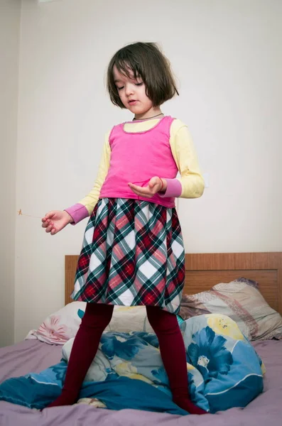 Little Girl Portrait Home — Stock Photo, Image