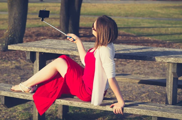 Lány selfie — Stock Fotó