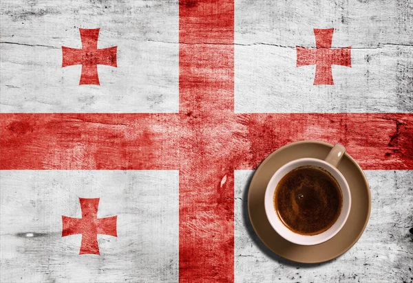 Кофе и флаг — стоковое фото