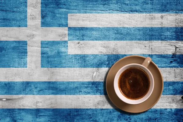 Café y bandera — Foto de Stock