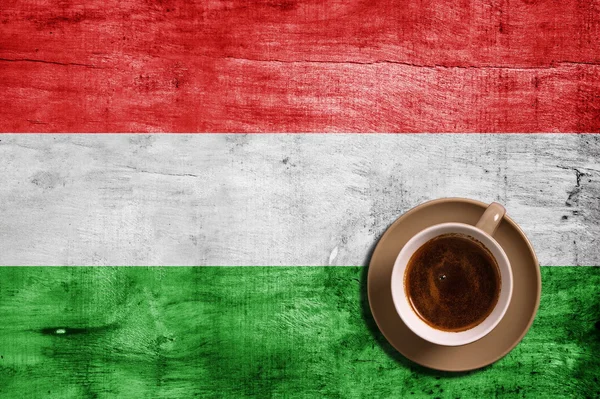Caffè e bandiera — Foto Stock
