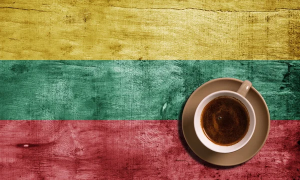 Kaffe och flagga — Stockfoto