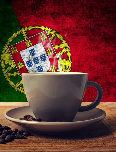 Café y bandera — Foto de Stock