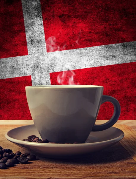 Koffie en vlag — Stockfoto