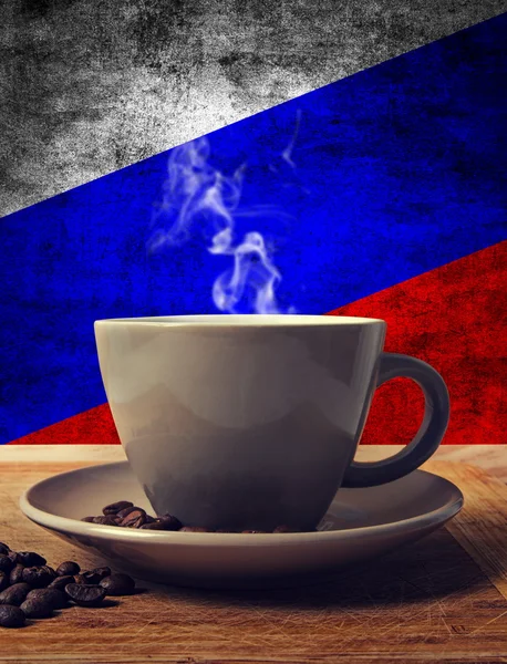 Kawa i flaga — Zdjęcie stockowe