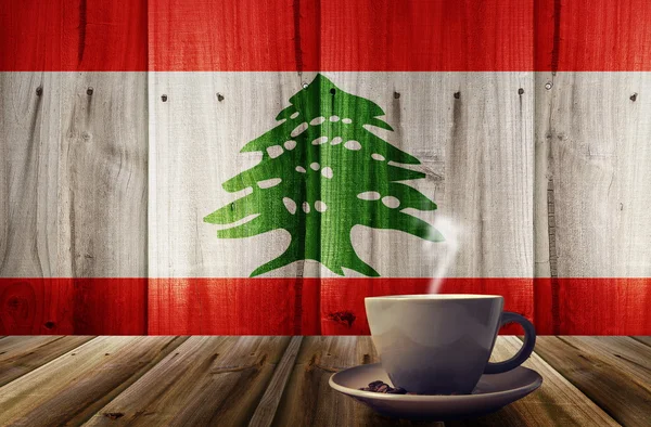 Café e bandeira — Fotografia de Stock