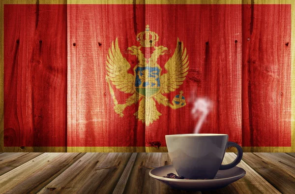 Kaffee und Fahne — Stockfoto