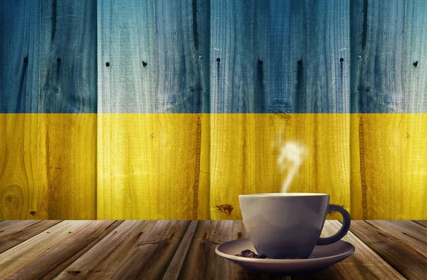 Koffie en vlag — Stockfoto