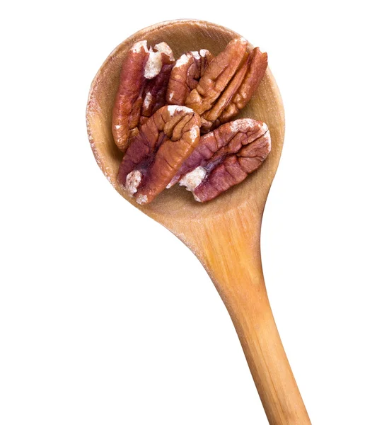 Nuts on spoon — Stock Photo, Image