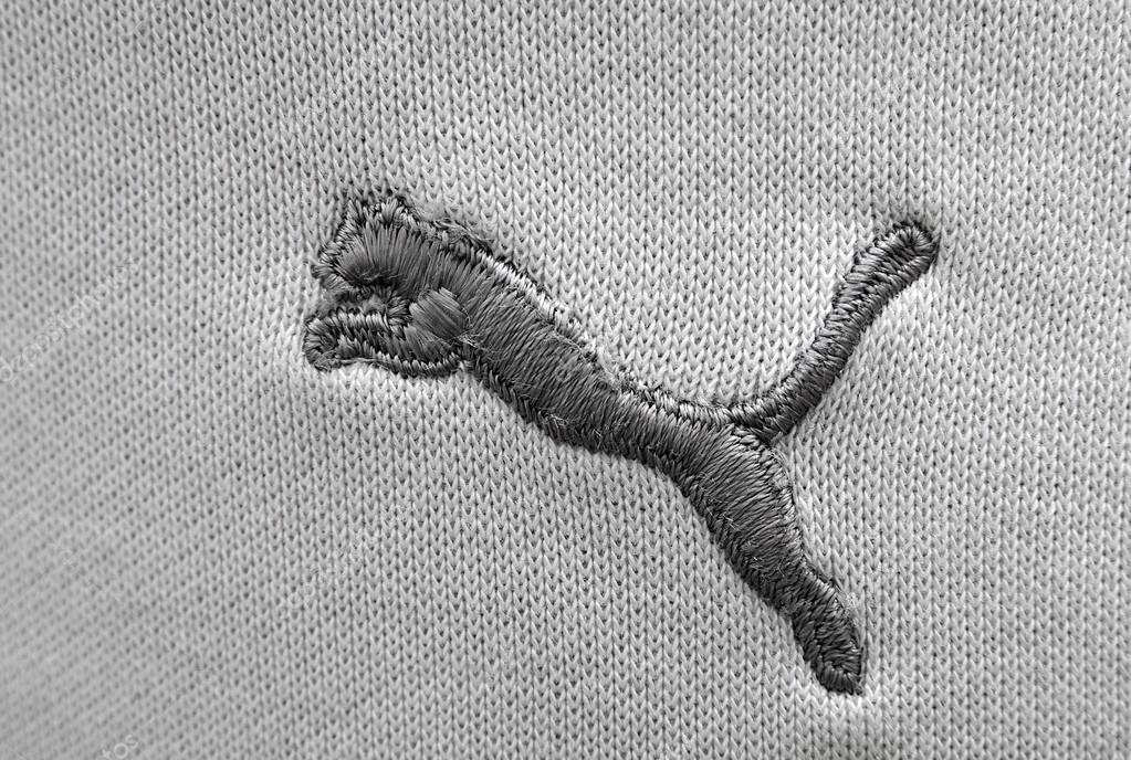 Melbourne,Australia- May 29,2015: Embroided Puma logo closeup. Puma is a German company that produces athletic and casual footwear and sportswear