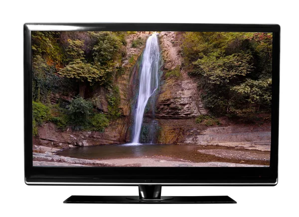 Tv with waterfalls — Stock Photo, Image