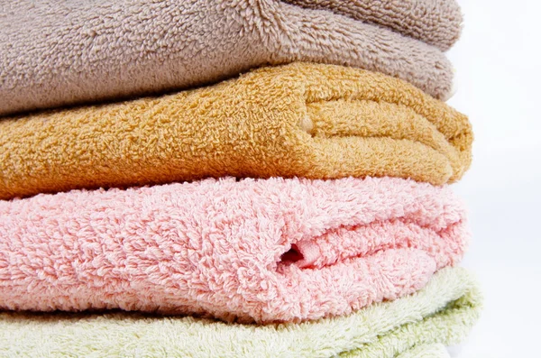 Towels closeup on white — Stock Photo, Image