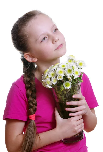 Mädchen mit Blumen — Stockfoto