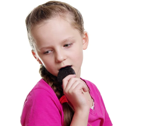 Ragazza con cioccolato — Foto Stock