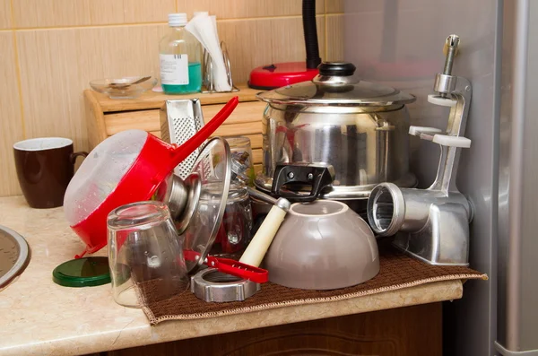 Washed dishes closeup — Stock Photo, Image