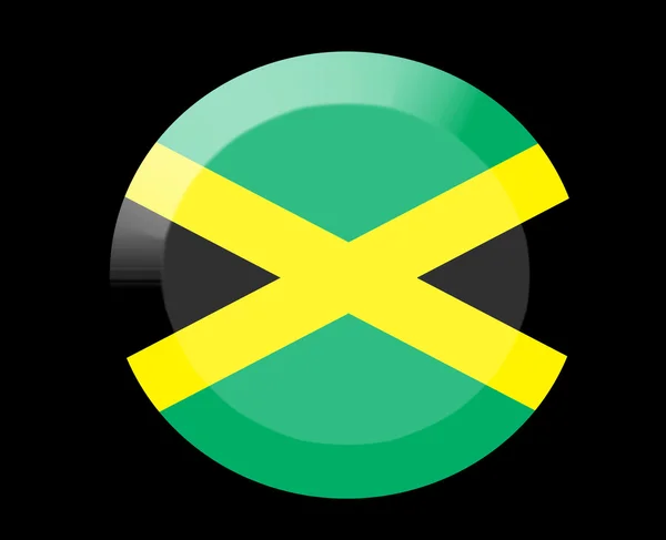 Jamaica icons set on black — Stock Photo, Image