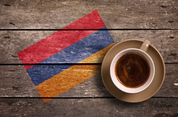 Флаг Армении с кофе — стоковое фото