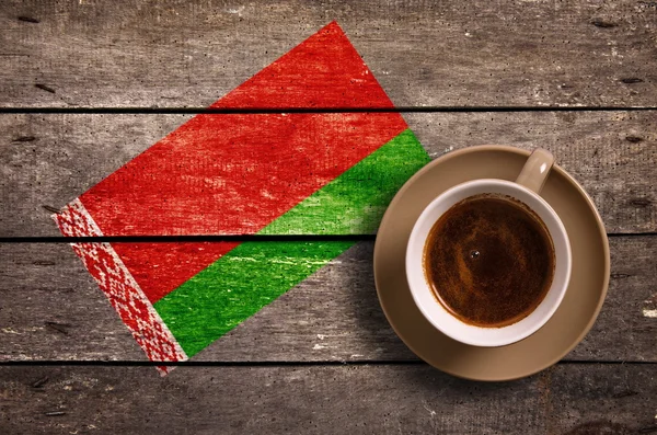 Weißrussland Flagge mit Kaffee — Stockfoto