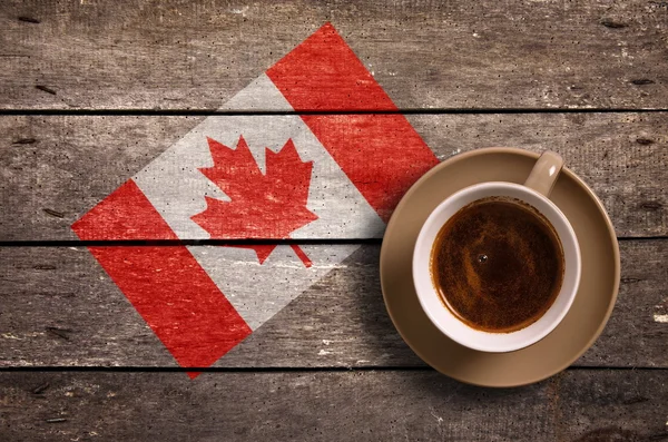 Kanada flagga med kaffe — Stockfoto