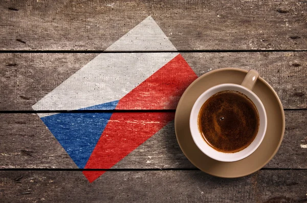 Czech Republic flag with coffee — Stock Photo, Image