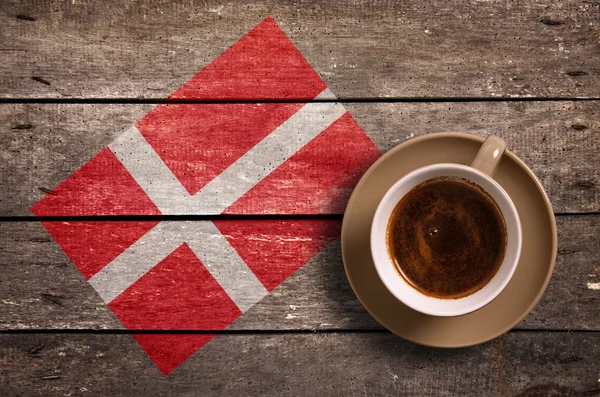 コーヒーのデンマークの旗 — ストック写真