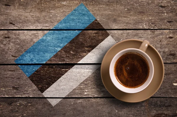 Estonia flag with coffee — Stock Photo, Image