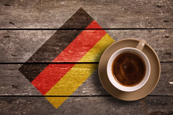 Bandeira da Alemanha com café — Fotografia de Stock