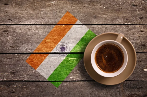 India vlag met koffie — Stockfoto