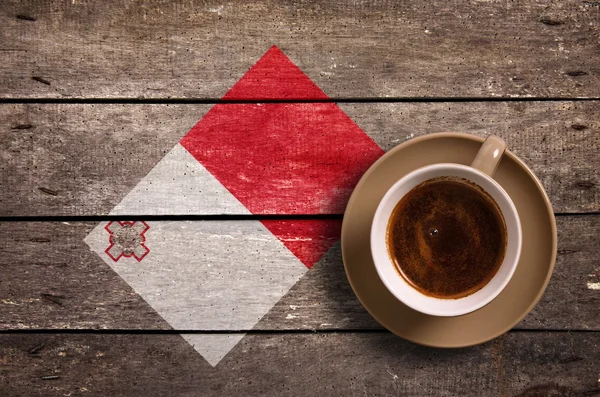 Bandeira Malta com café — Fotografia de Stock