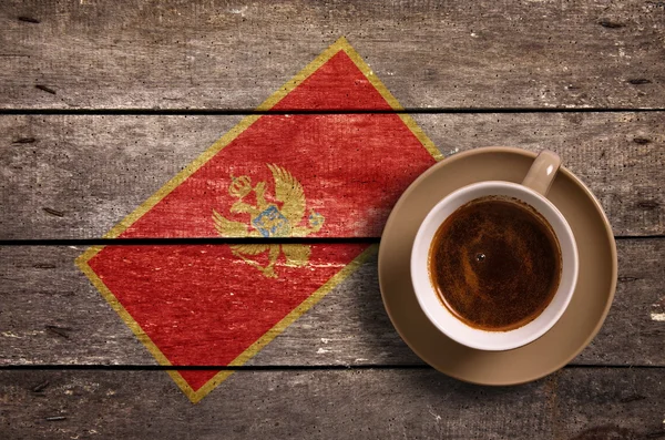 Bandeira Montenegro com café — Fotografia de Stock