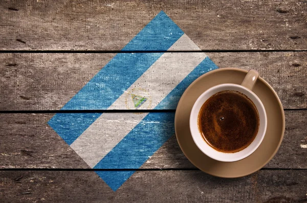 コーヒーとニカラグアの国旗 — ストック写真