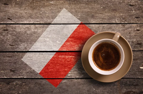 Bandera de Polonia con café — Foto de Stock