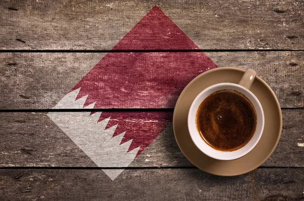 Katar Flagge mit Kaffee — Stockfoto