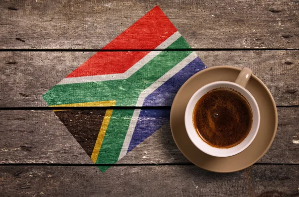 Bandera de Sudáfrica con café — Foto de Stock