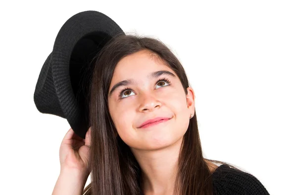 Menina com chapéu — Fotografia de Stock