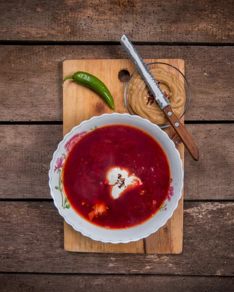 Healthy beetroot soup — Stock Photo, Image