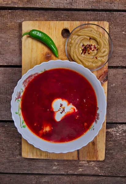 Healthy beetroot soup — Stock Photo, Image