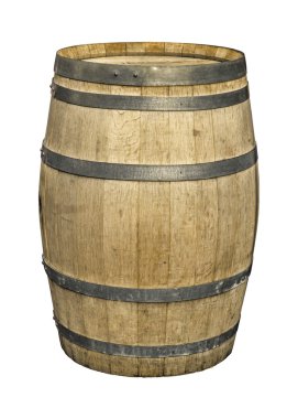 Ahşap varil. İzole.
