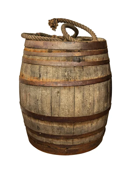 Wooden Barrel. Isolated. — Stock Photo, Image