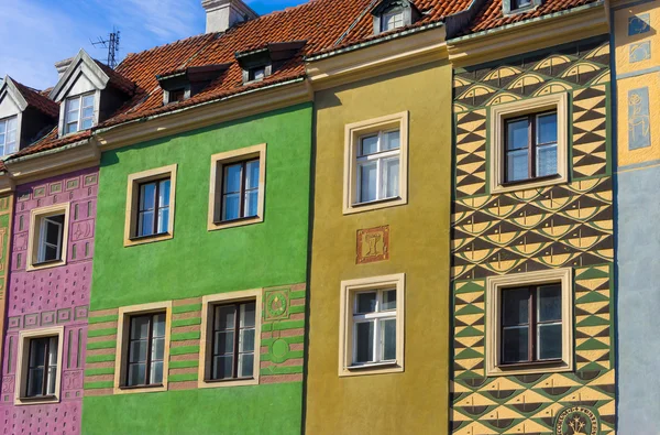 色彩缤纷的房子。波兰波兹南. — 图库照片